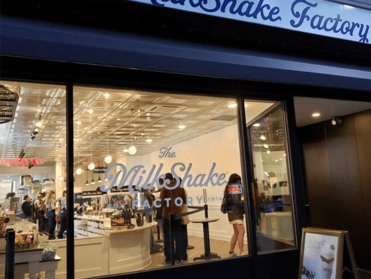 front of milkshake factory oakland store