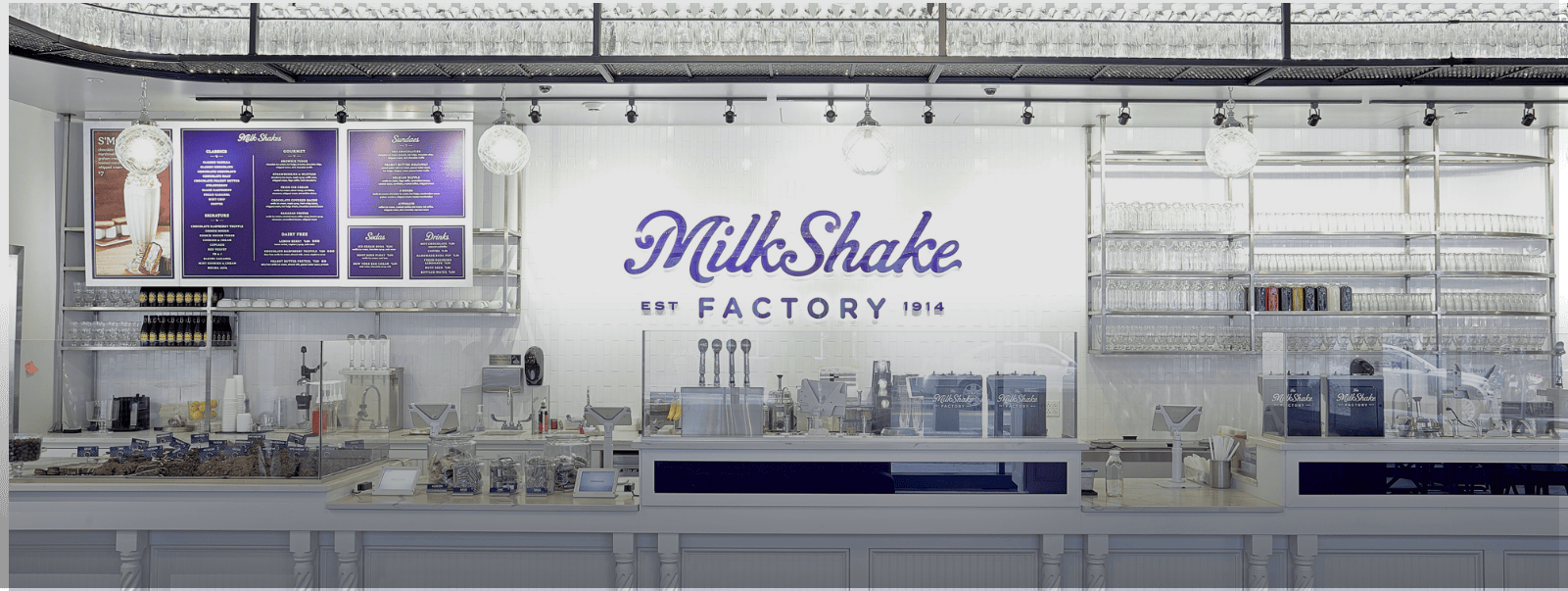 front counter of downtown milkshake factory store