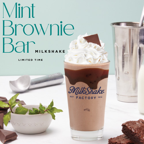 promotional item for Mint Brownie Bar Milkshake