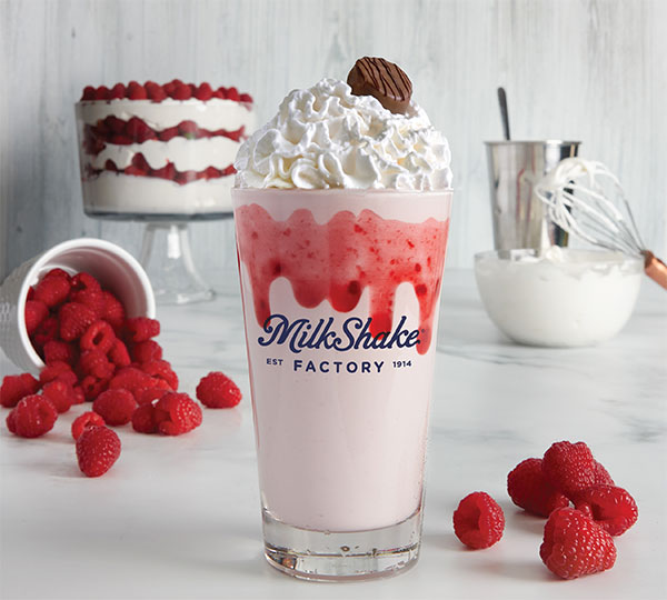 A strawberry milkshake made at MilkShake Factory, a chocolate and dessert franchise.