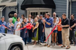 MilkShake Factory Hilton Head ribbon cutting outside storefront