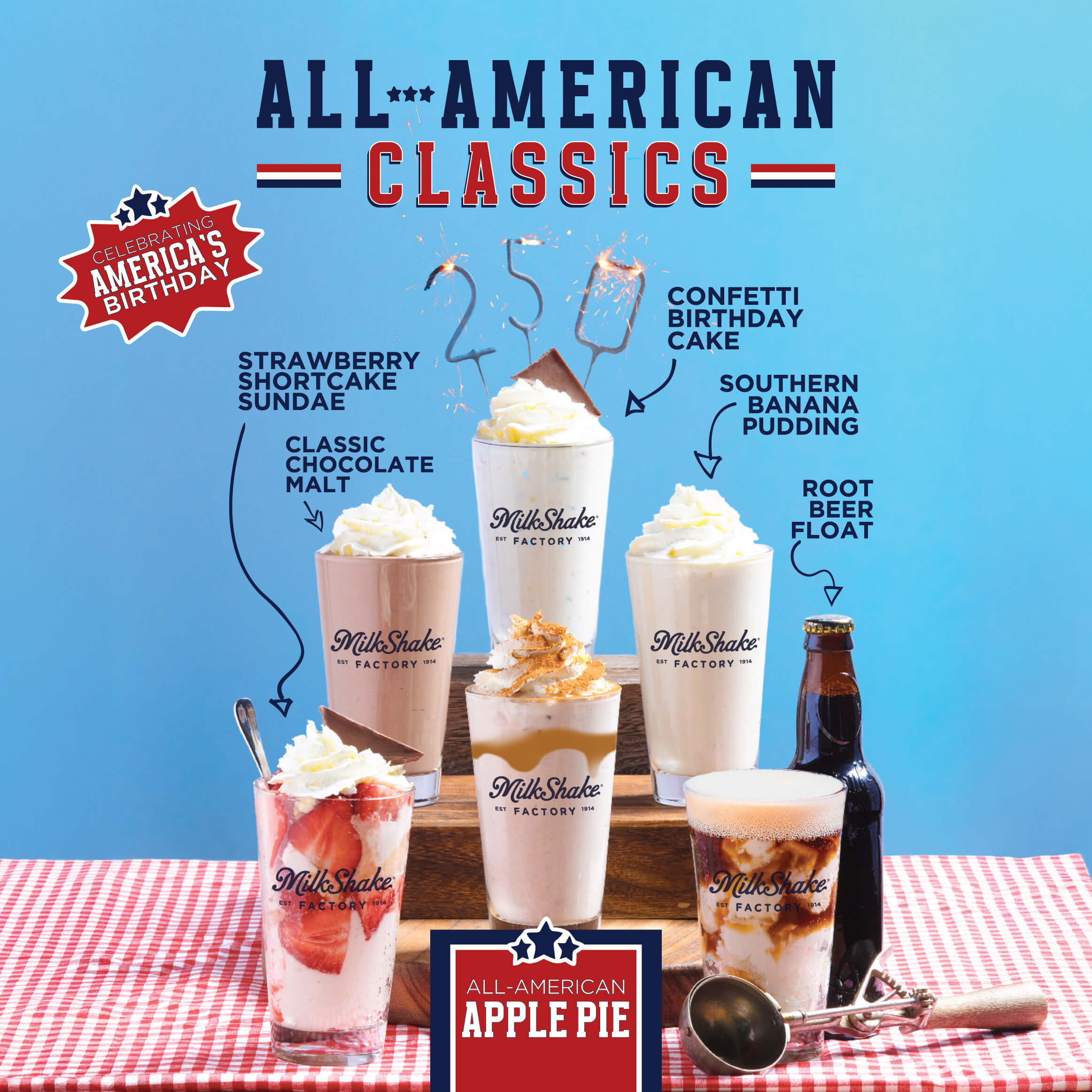 All-American Classics milkshake promotion at MilkShake Factory